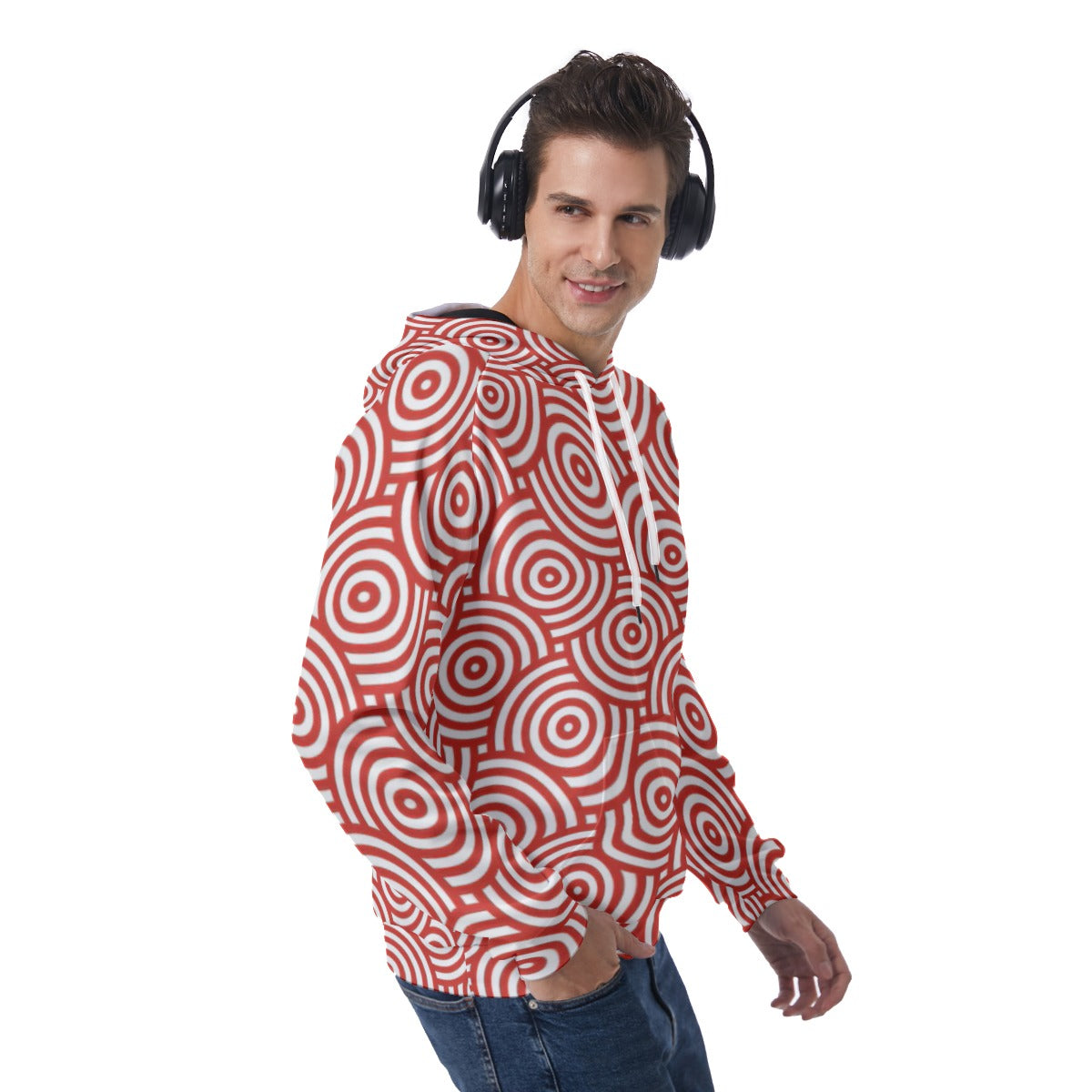 KSC's Exclusive Men's Red Swirl Raglan Pullover Hoodie