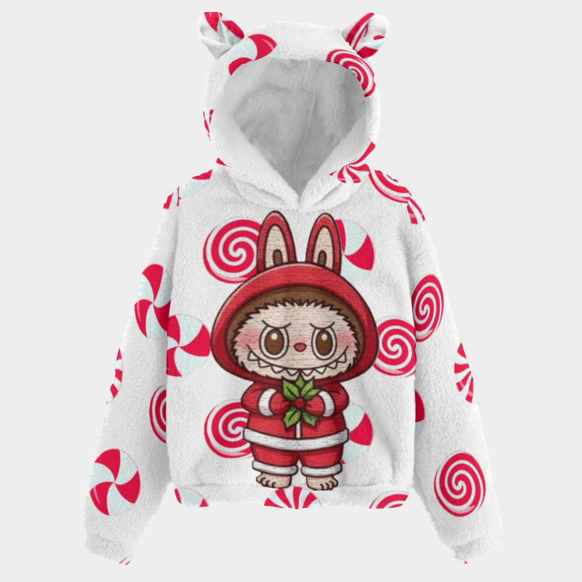 KSC's Exclusive Christmas Labubu Kid’s Borg Fleece Sweatshirt With Ears