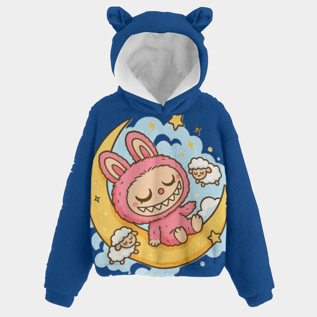 KSC's Exclusive Labubu Nighttime Kid’s Borg Fleece Hoodie With Ears