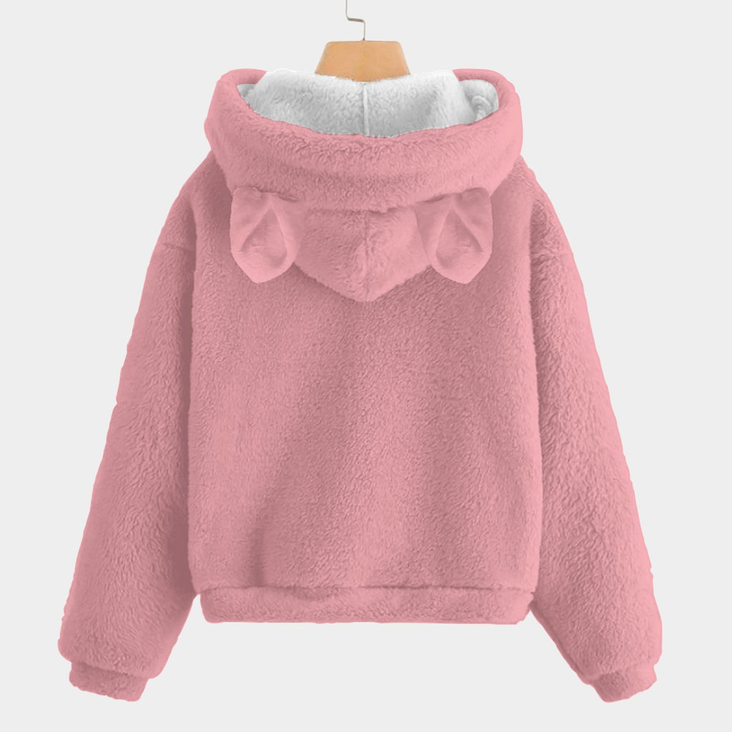 KSC's Fleece Sweatshirt LABUBU Print Kid’s Borg Fleece Sweatshirt With Ears