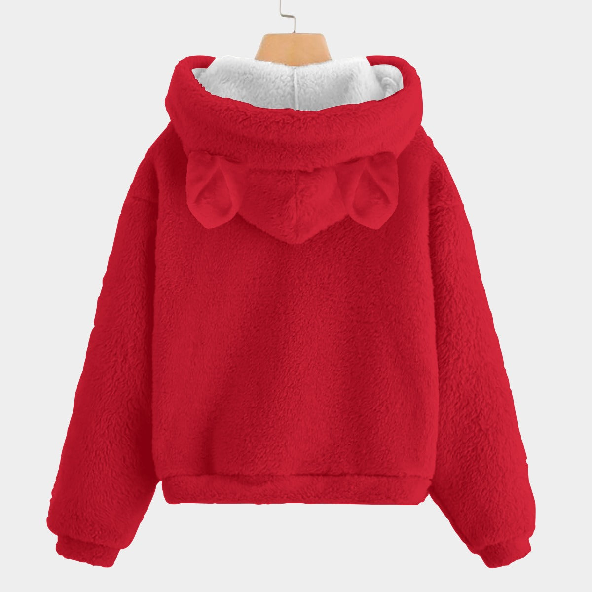 Labubu Pooh Bear Kid’s Borg Fleece Hoodie With Ears
