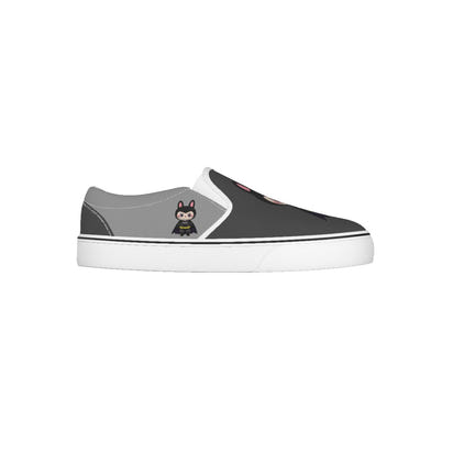 🦇 Batman Labubu Black Slip-On Sneakers (Kids) - Batman Labubu Black Kid's Slip On Sneakers