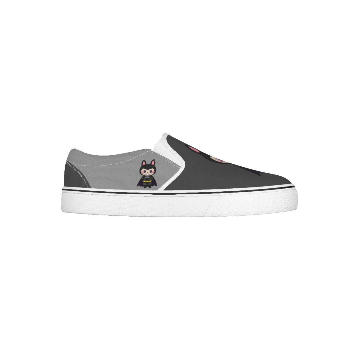 🦇 Batman Labubu Black Slip-On Sneakers (Kids) - Batman Labubu Black Kid's Slip On Sneakers
