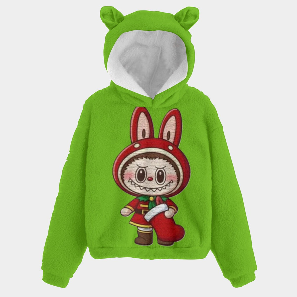 KSC's Exclusive Christmas Labubu Kid’s Borg Fleece Sweatshirt With Ears