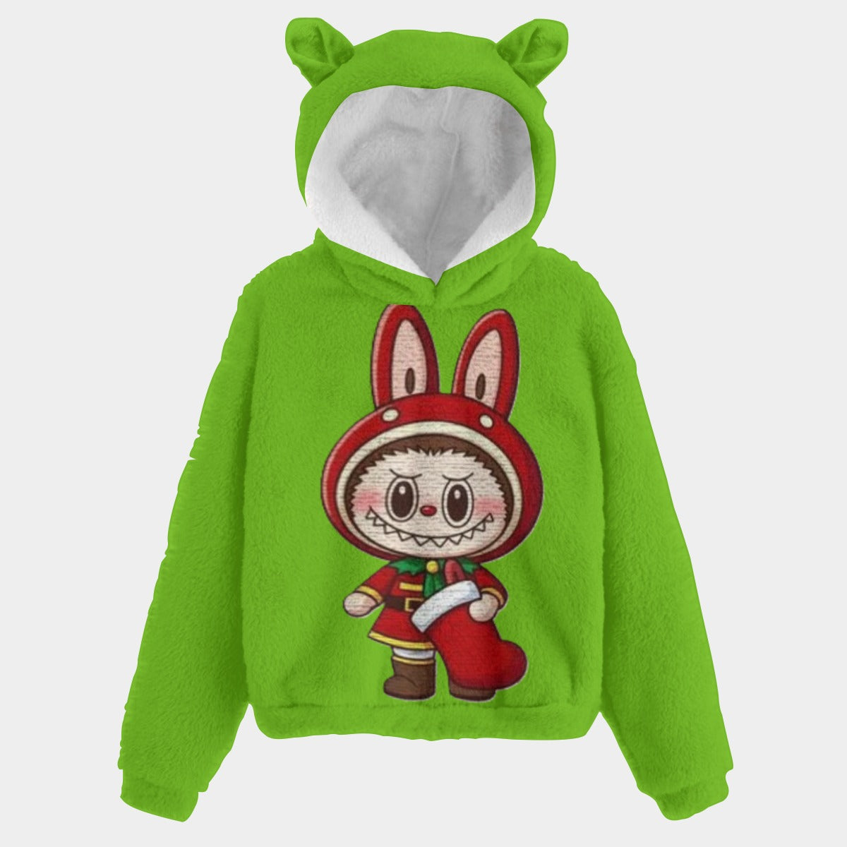 KSC's Exclusive Christmas Labubu Kid’s Borg Fleece Sweatshirt With Ears
