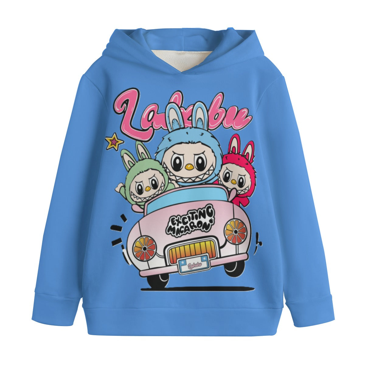 Kid's Baby Blue Labubu Pullover Hoodie | 310GSM Cotton