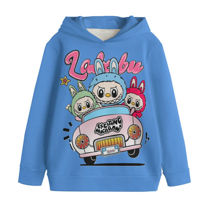 Kid's Baby Blue Labubu Pullover Hoodie | 310GSM Cotton