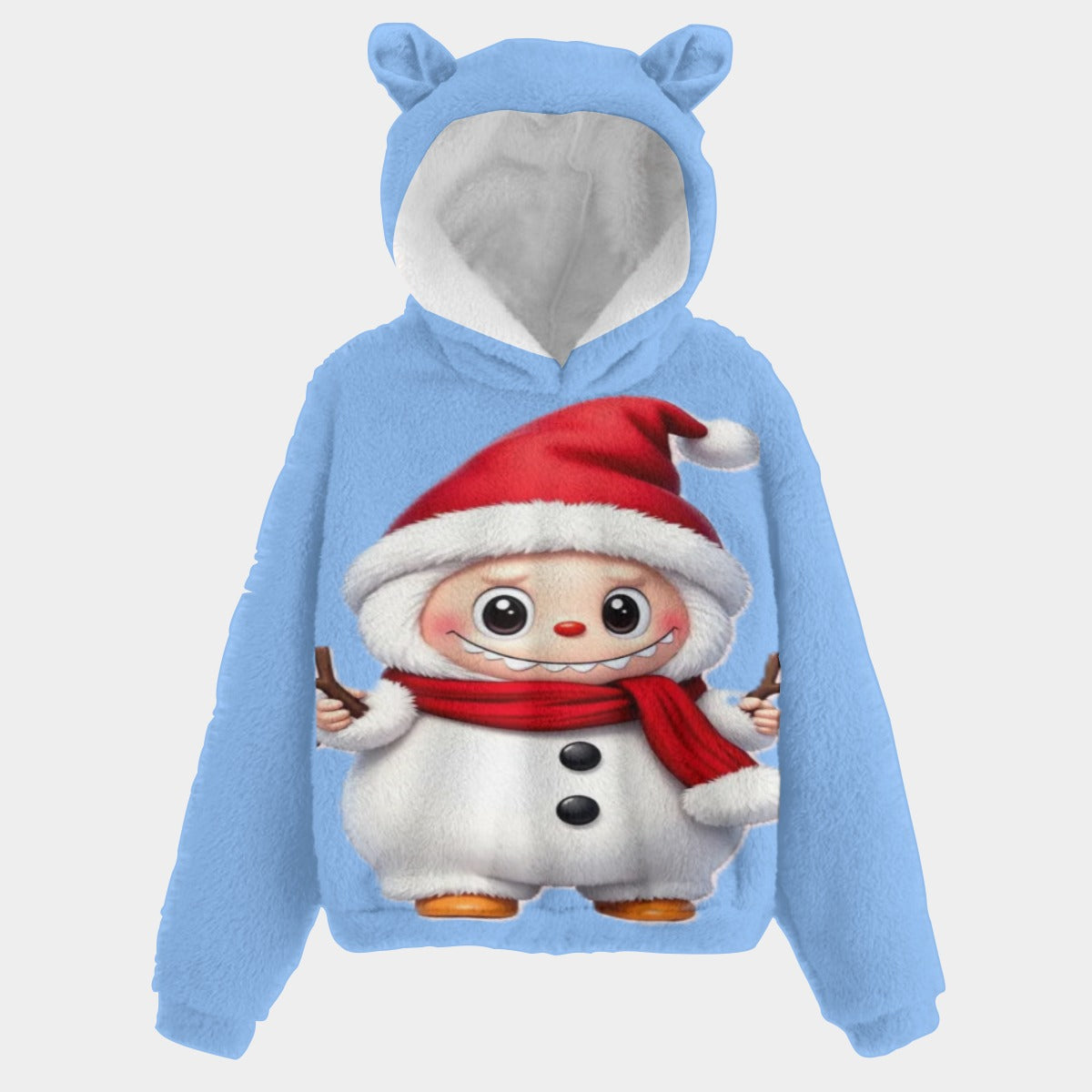 KSC's Limited Edition Christmas Labubu Kid’s Borg Fleece Sweatshirt With Ears