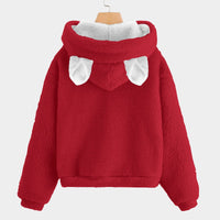 Christmas Labubu Kid’s Borg Fleece Hoodie With Ears