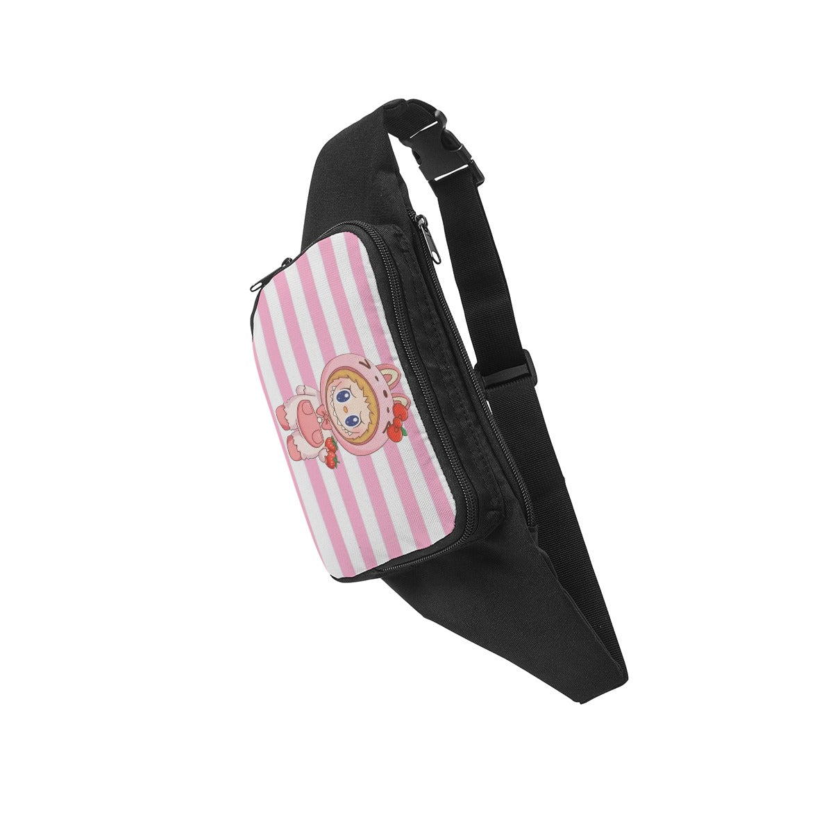 🎀  Labubu Hello Kitty Shortcake Fanny – Pink Stripe Sweetness for All AgesWaist Packs