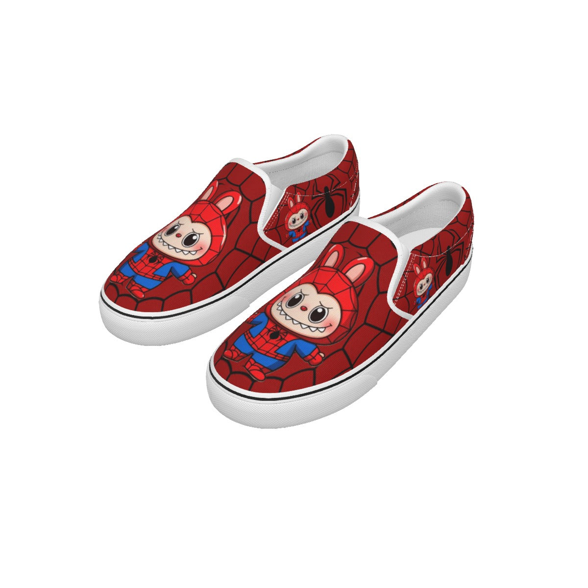 🕷️ Web-Slingin’ Style for Tiny Trendsetters - Spiderman Labubu Kid's Slip On Sneakers