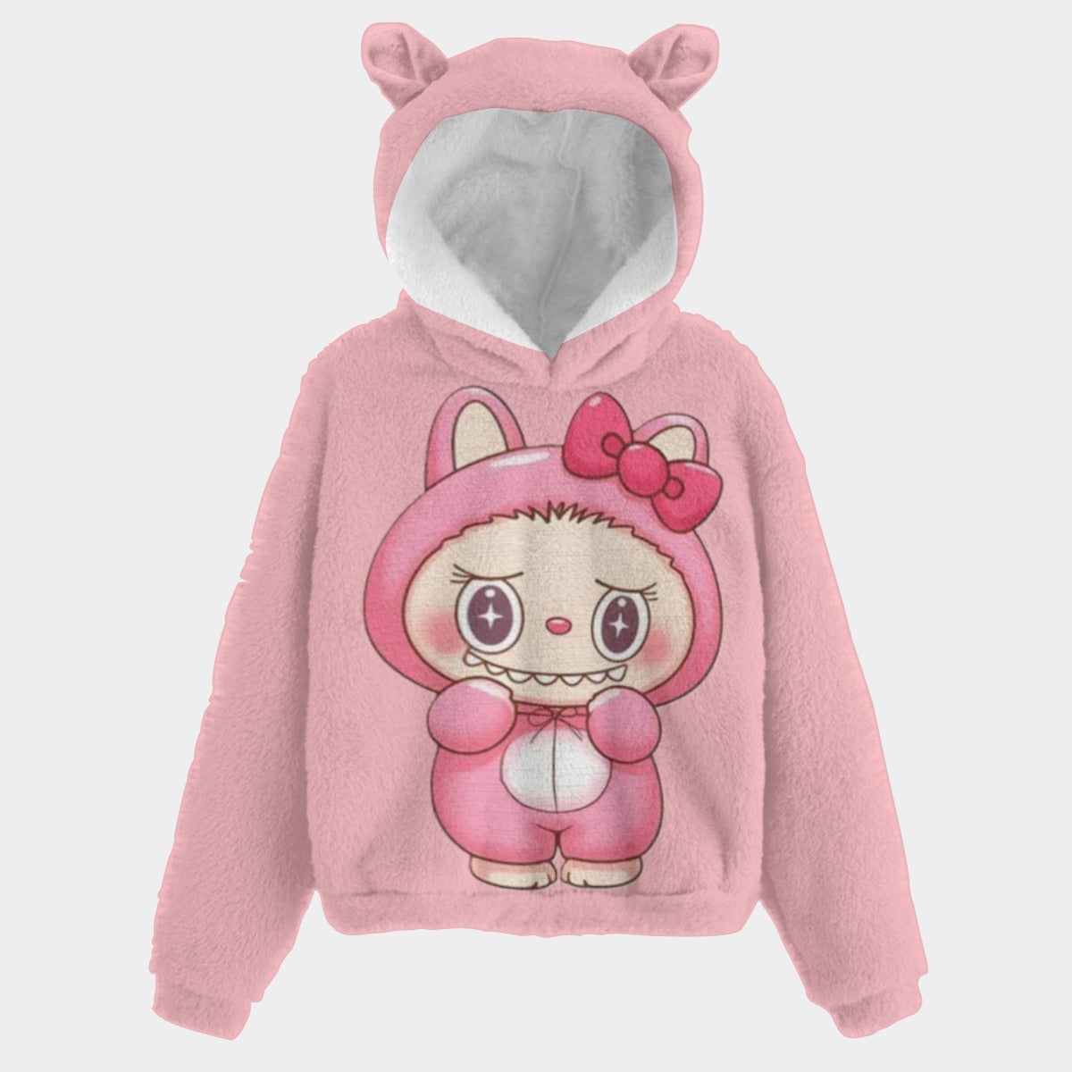 KSC's Limited Edition Kid’s Borg Fleece Sweatshirt With Ear Pink Hello Kitty Labubu