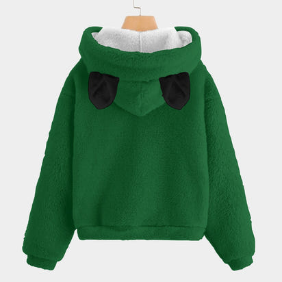 🎄Christmas Cozy Critter Hoodie – Borg Fleece with Ears! - Christmas Kid’s Borg Fleece Hoodie With Ears