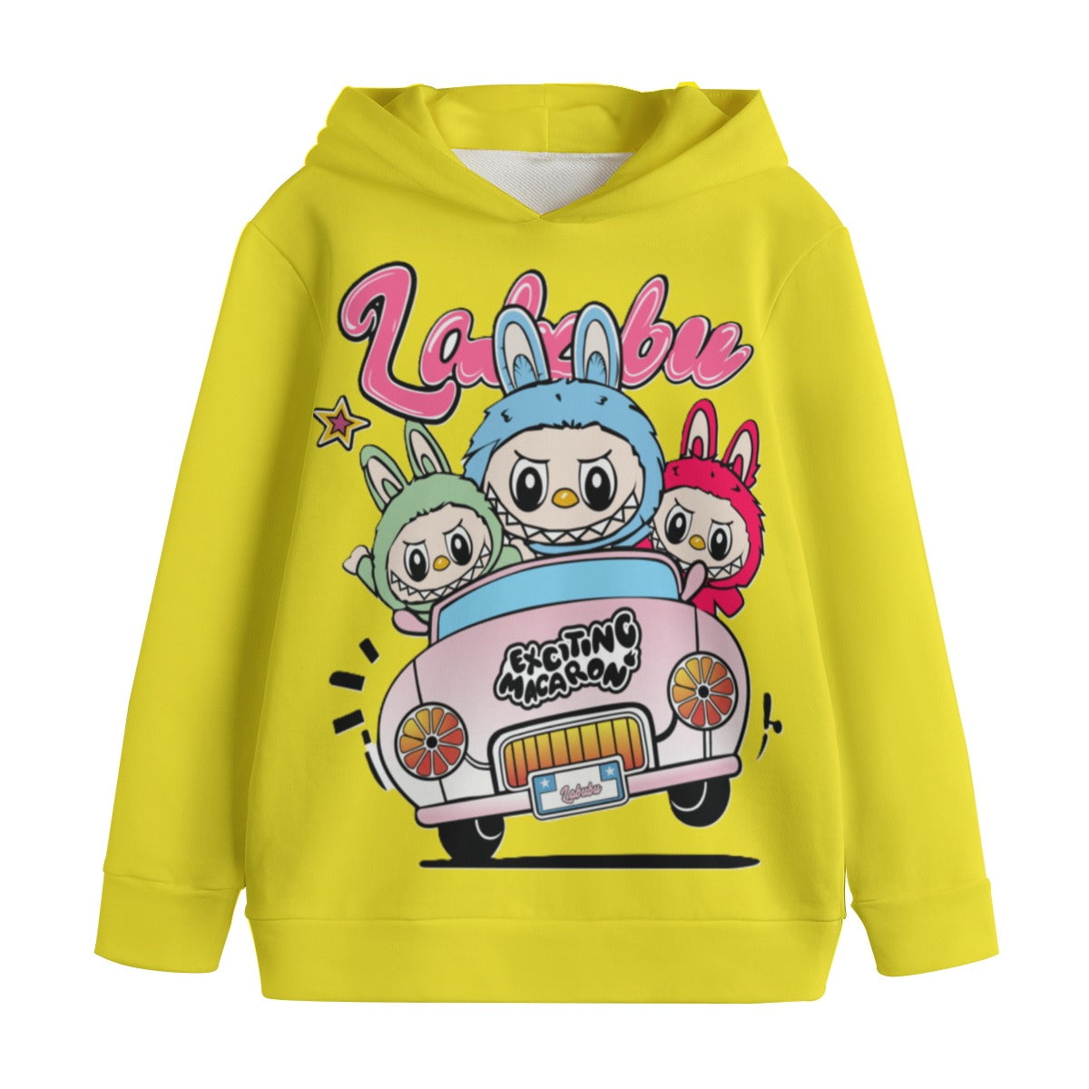 Kid's Yellow Labubu Pullover Hoodie | 310GSM Cotton