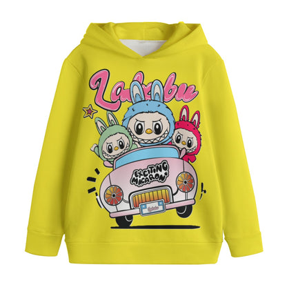 Kid's Yellow Labubu Pullover Hoodie | 310GSM Cotton