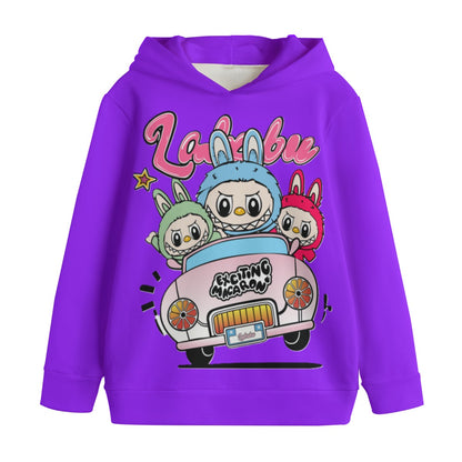 Kid's Purple Labubu Pullover Hoodie | 310GSM Cotton