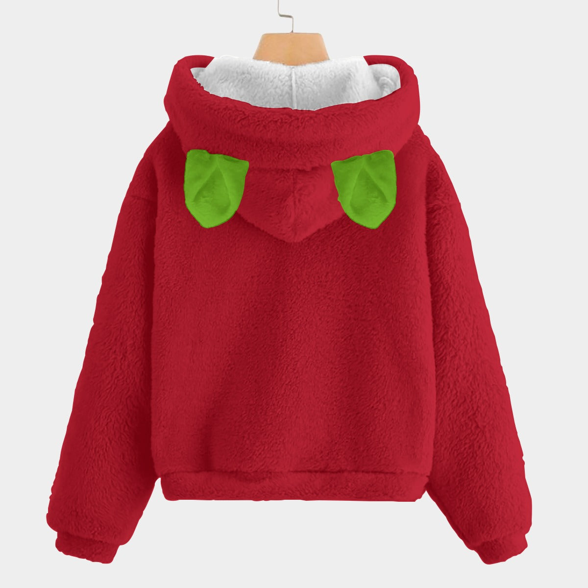 Christmas Labubu Kid’s Borg Fleece Hoodie With Ears