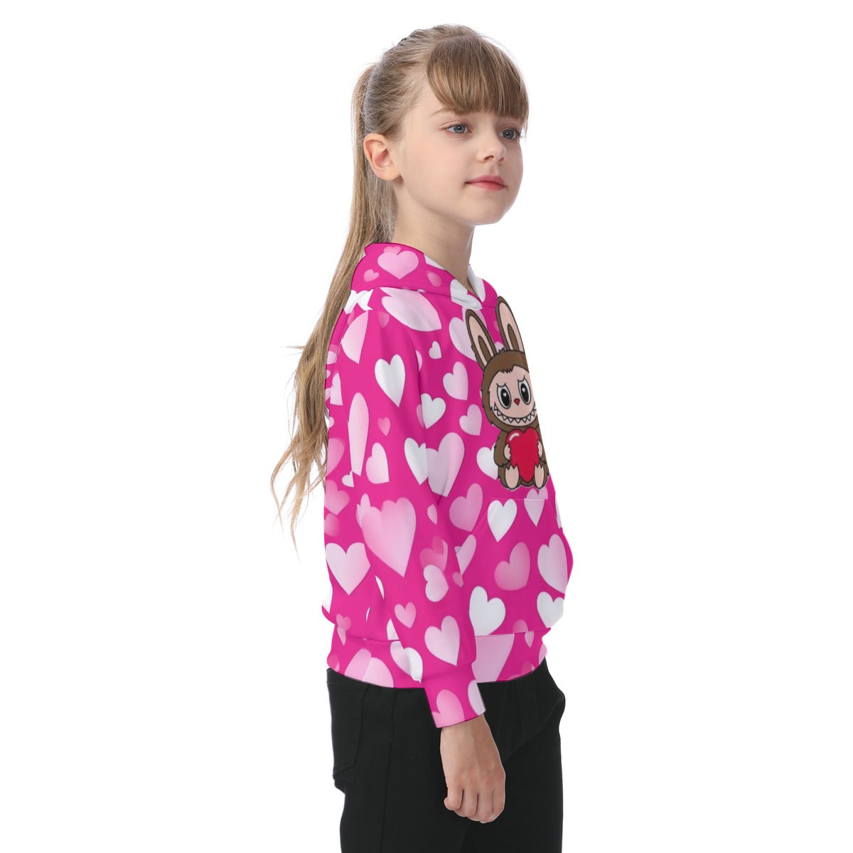 KSC's Heart Labubu Kid's Heavy Fleece Hoodie