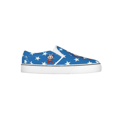 ⭐️Captain America Labubu Star Power Slip-On Sneakers – Blue Hero Edition - Captain America Labubu Blue Stars Kid's Slip On Sneakers