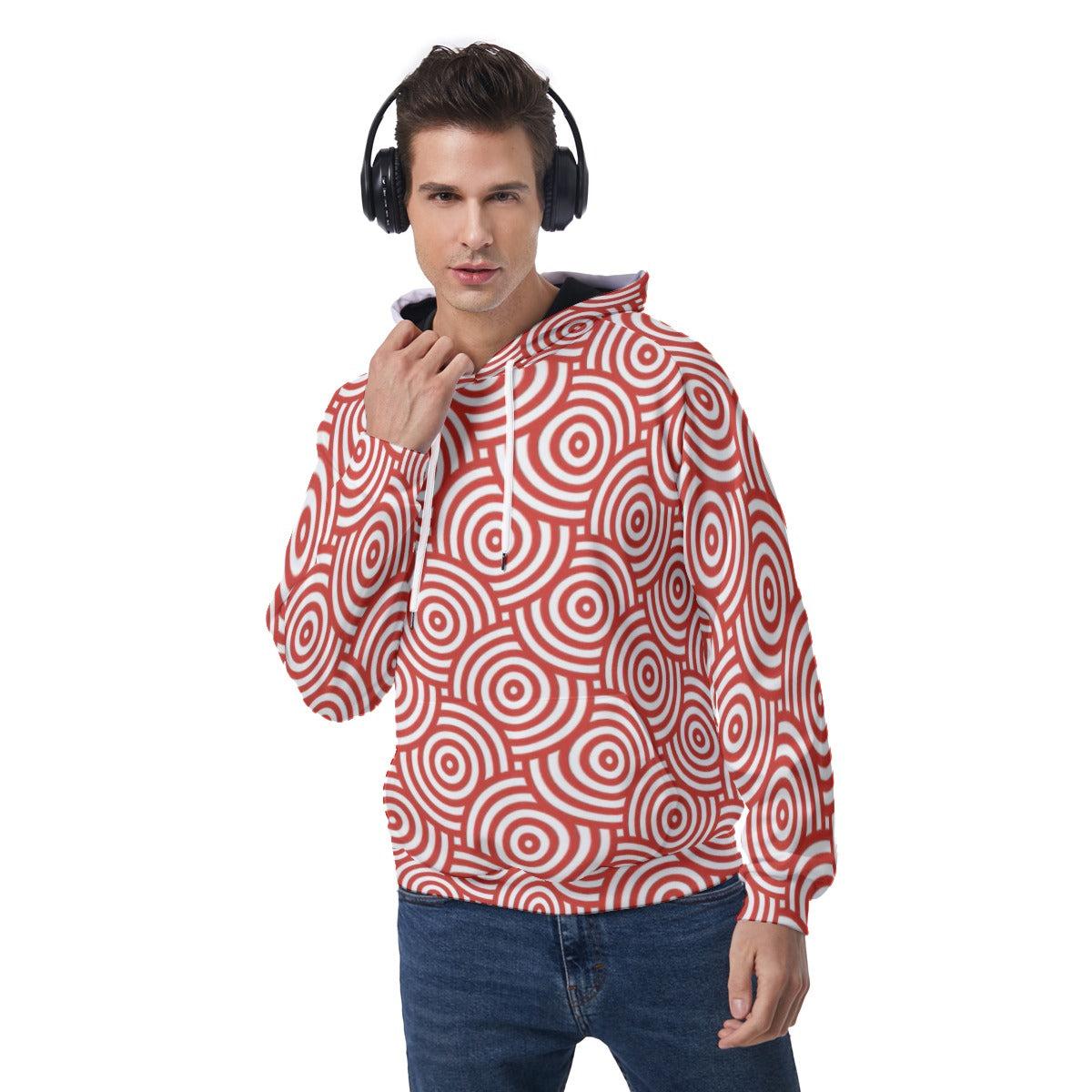 KSC's Exclusive Men's Red Swirl Raglan Pullover Hoodie