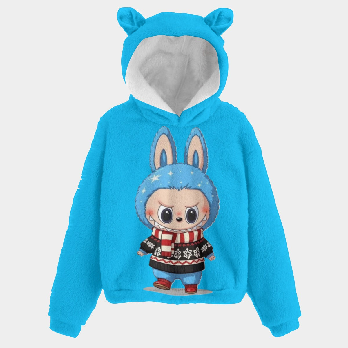 KSC's Limited Edition Christmas Labubu Kid’s Borg Fleece Sweatshirt With Ear