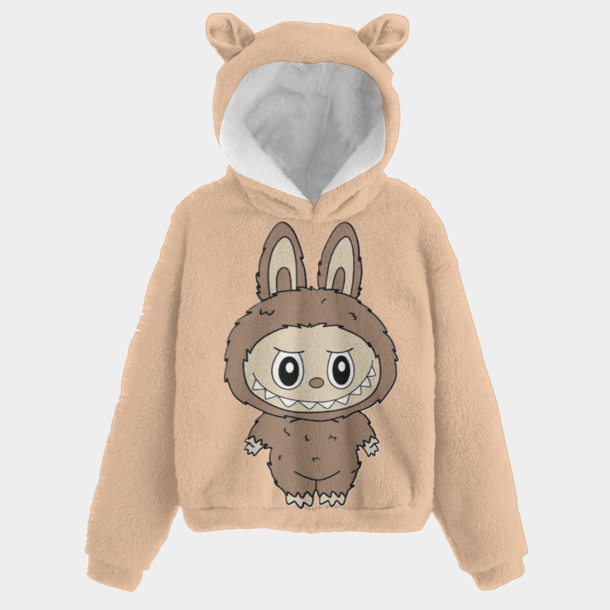 KSC'S LIMITED EDITION BROWN LABUBU TAN Kid’s Borg Fleece Sweatshirt With Ear