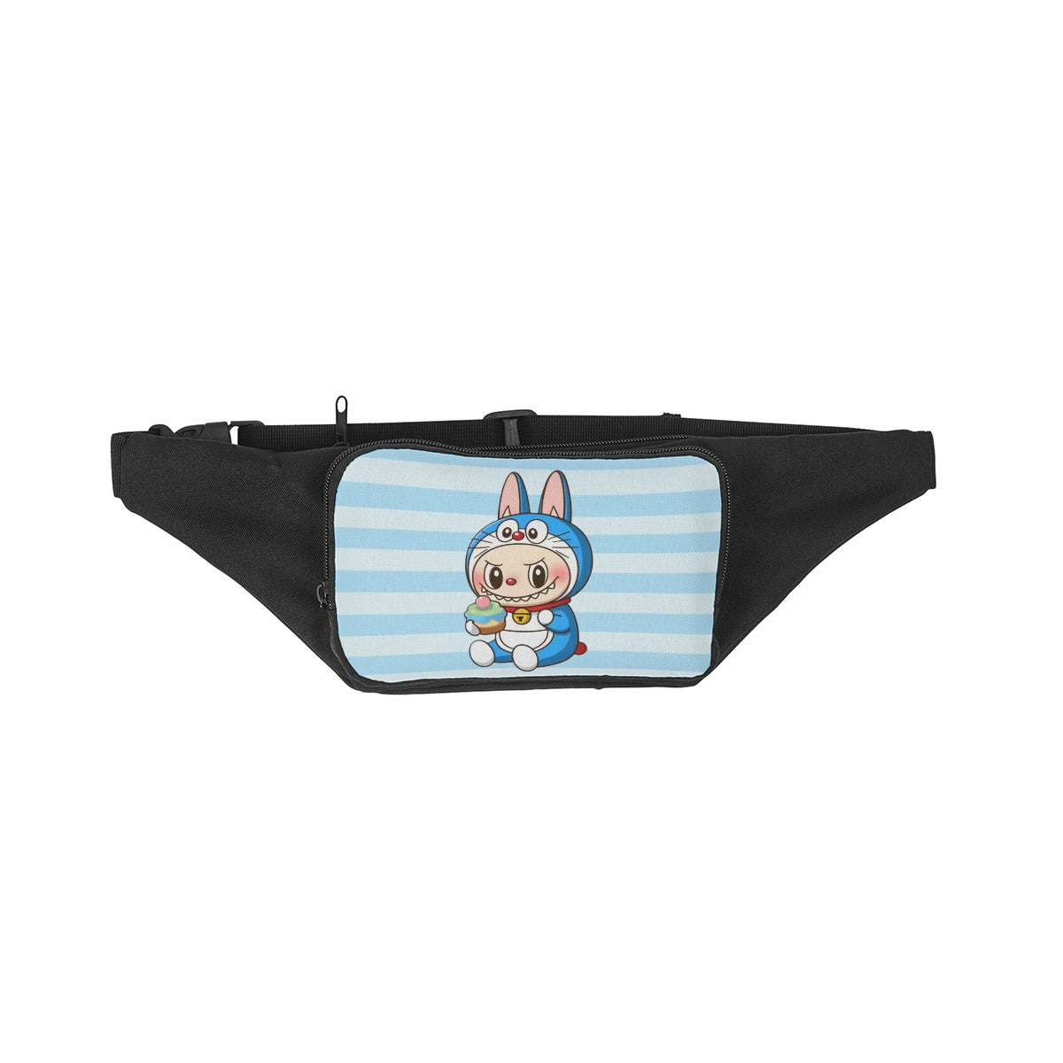 💙Labubu Bluey Stripe Fanny – Playful Style for Every Generation - Bluey Labubu Blue Stripe Fanny Bag/Cross Body Bag - Trendy Fanny Packs For All Ages -Waist Packs