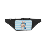 💙Labubu Bluey Stripe Fanny – Playful Style for Every Generation - Bluey Labubu Blue Stripe Fanny Bag/Cross Body Bag - Trendy Fanny Packs For All Ages -Waist Packs