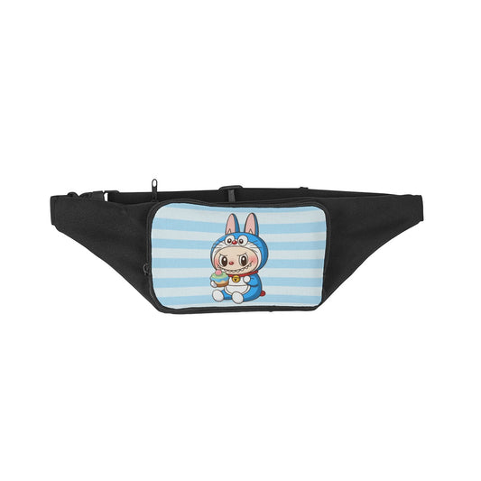 💙Labubu Bluey Stripe Fanny – Playful Style for Every Generation - Bluey Labubu Blue Stripe Fanny Bag/Cross Body Bag - Trendy Fanny Packs For All Ages -Waist Packs