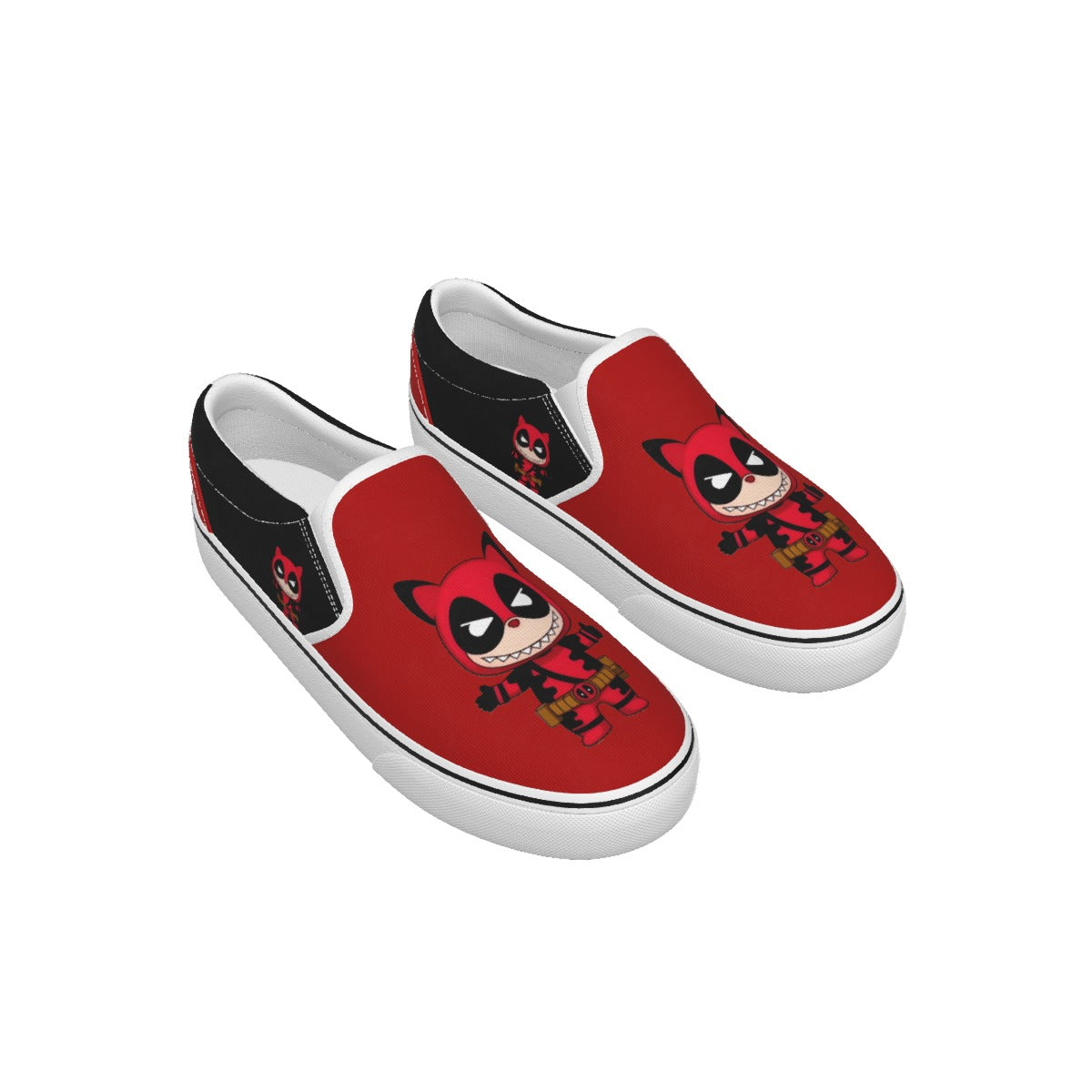 🔴 Hero Style with a Mischievous Twist - Deadpool Labubu Red Kid's Slip On Sneakers