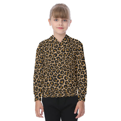KSC's Exclusive/Custom- Young Girl's Hoodies-Animal Leopard Print Pattern - Oversized Kid's Hoodie