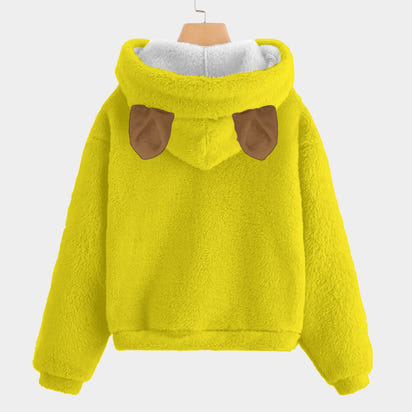 HOT TRENDING ITEM! 🎬 Toy Story Style! Labubu Woody Yellow Fleece Hoodie w/Ears for Kids