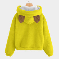 HOT TRENDING ITEM! 🎬 Toy Story Style! Labubu Woody Yellow Fleece Hoodie w/Ears for Kids