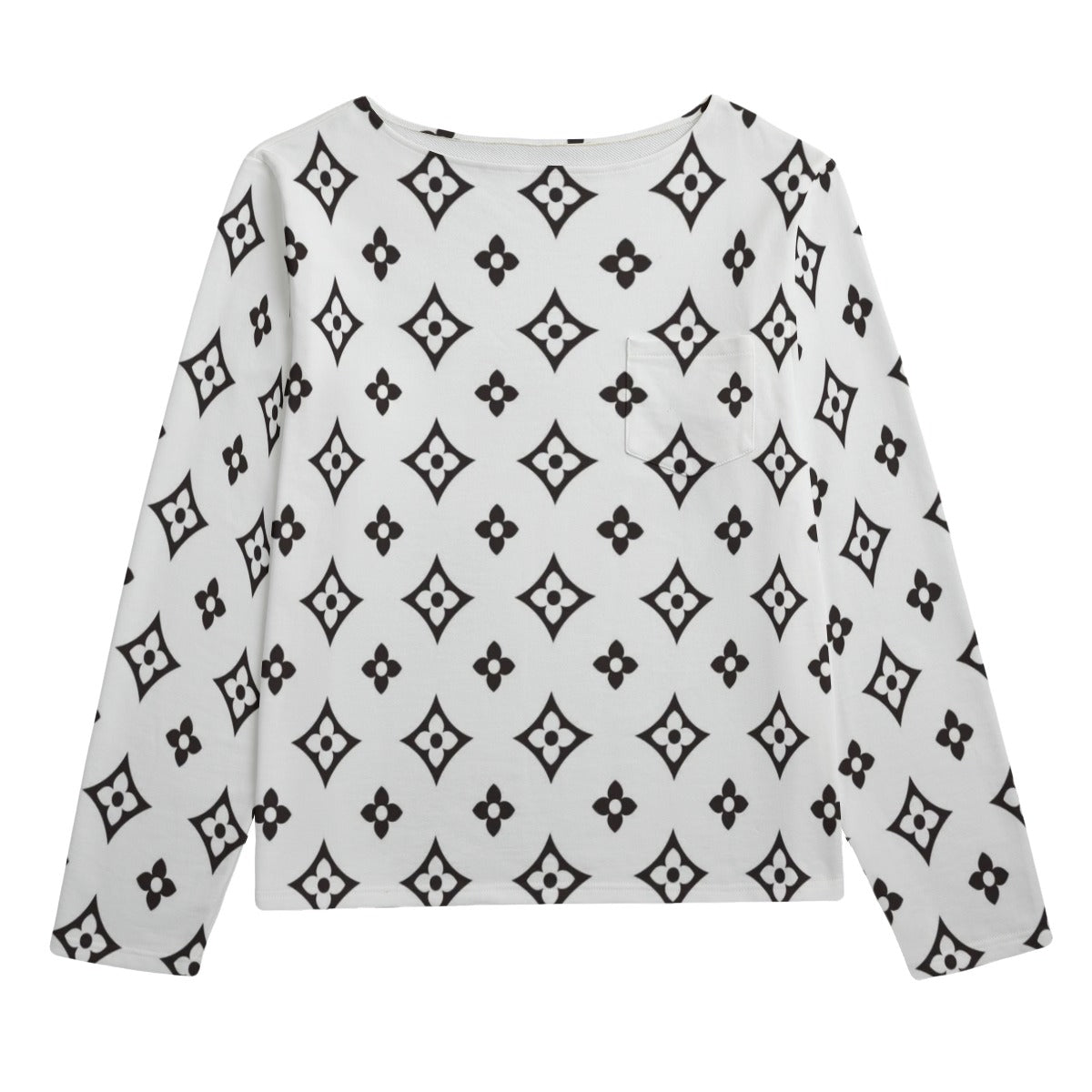 HOT NEW ITEM - Women's Boat Neckline Sweatshirt With Chest Pocket | 310GSM Cotton