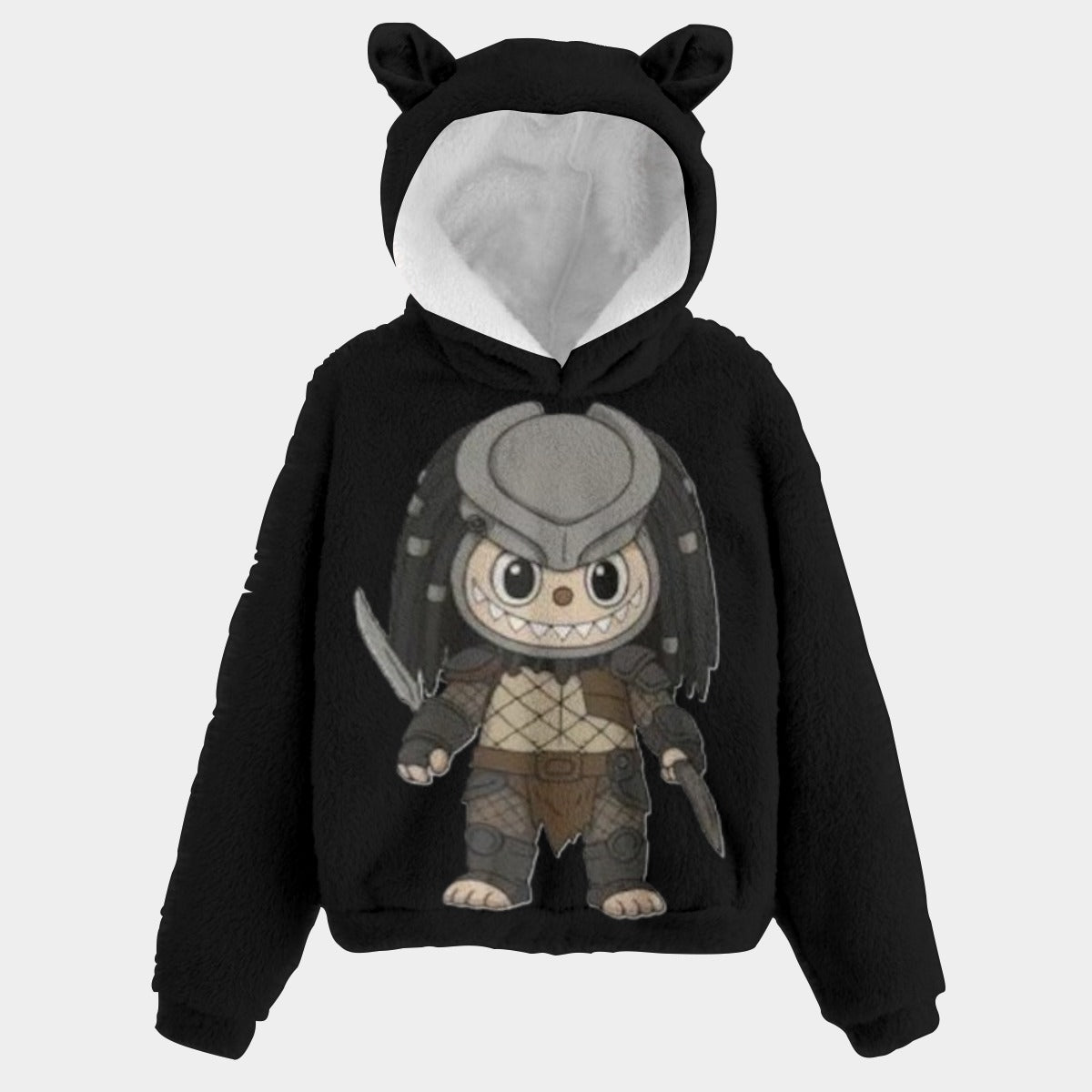 KSC's Exclusive Halloween Labubu Predator Kid’s Borg Fleece Sweatshirt With Ear
