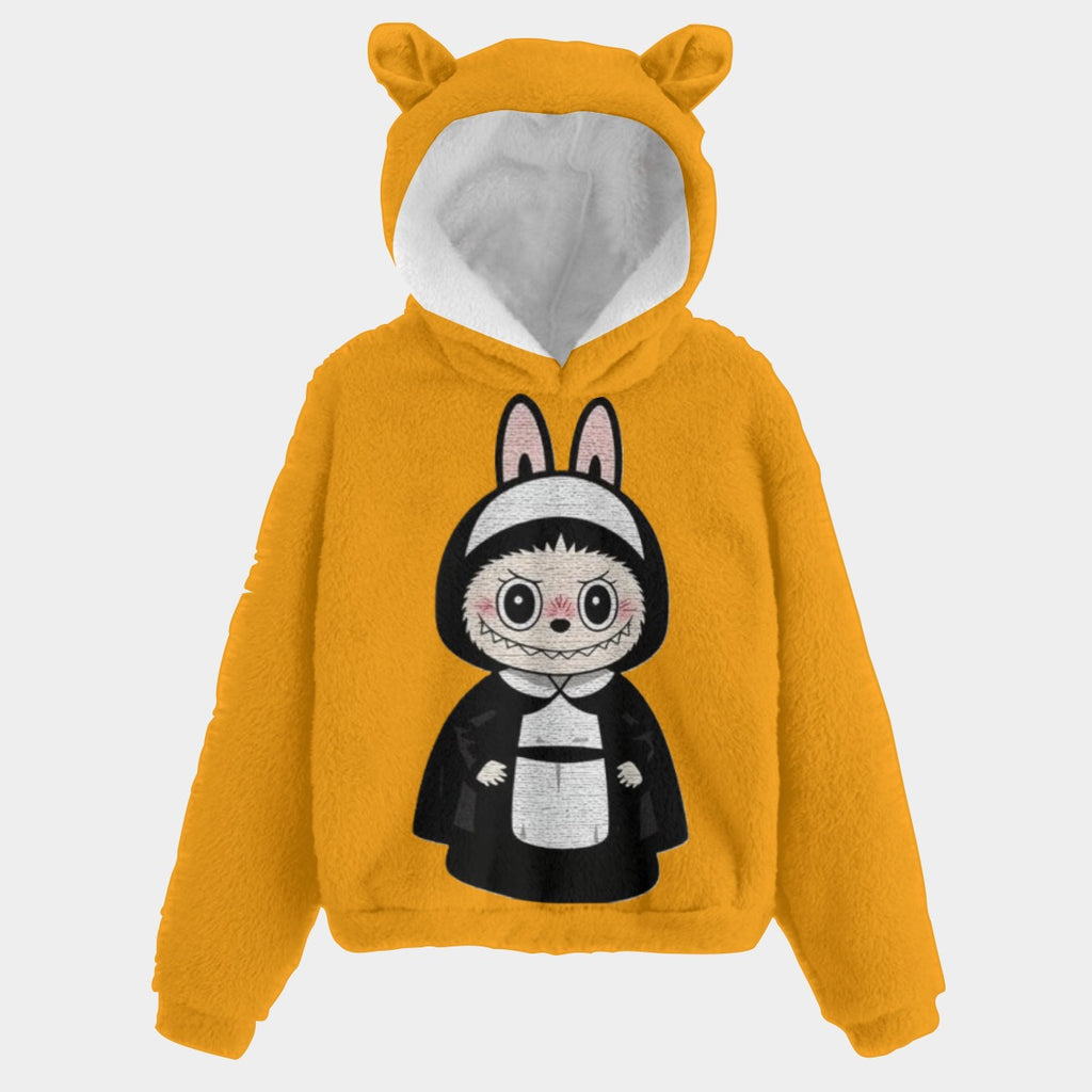 KSC's Exclusive Halloween Labubu The NUN Kid’s Borg Fleece Sweatshirt With Ear