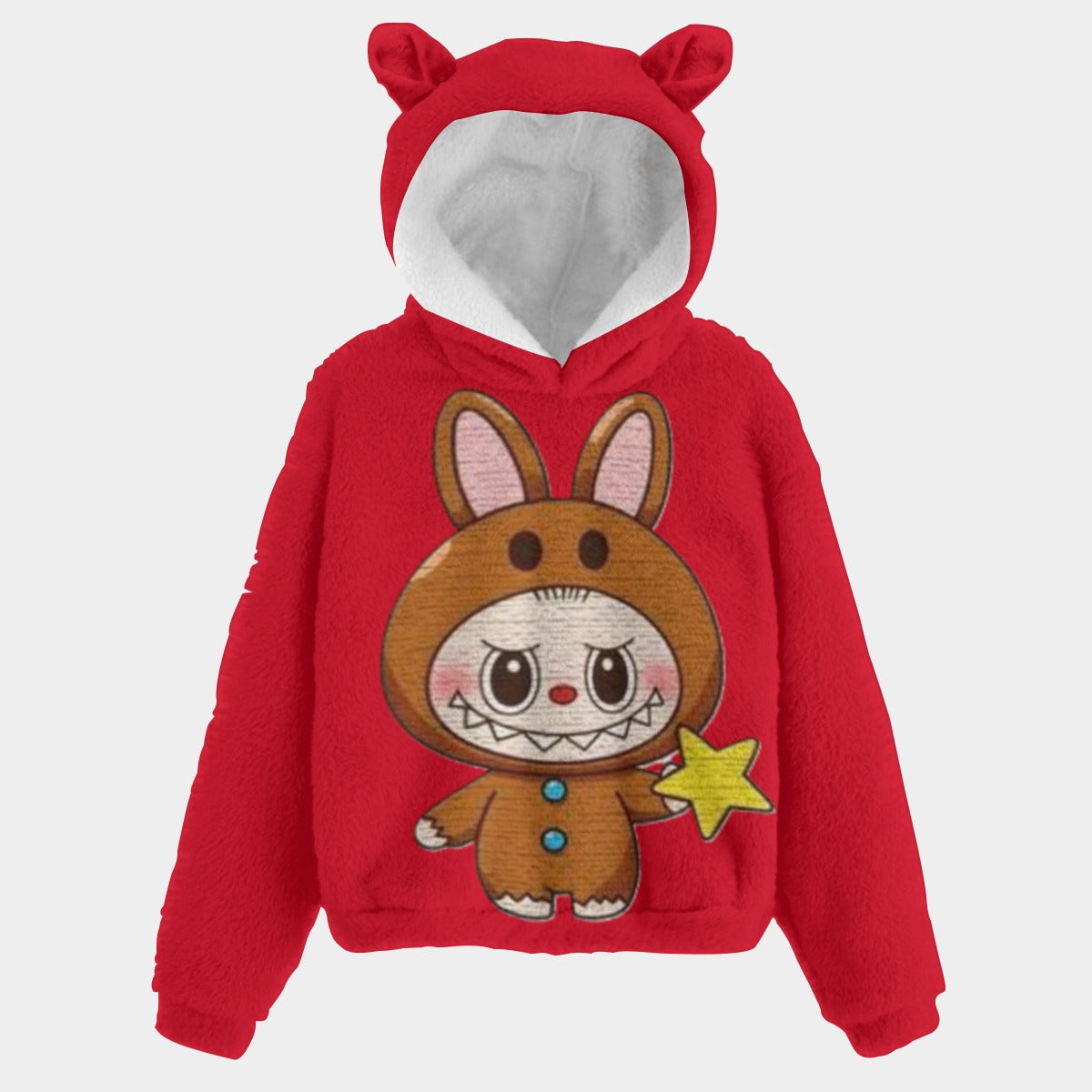 KSC's Limited Edition Christmas Labubu Kid’s Borg Fleece Sweatshirt With Ears