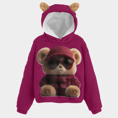 Swag Teddy Bear Kid’s Borg Fleece Hoodie With Ears