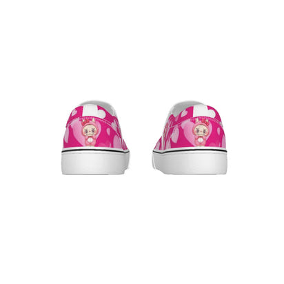 💖Hello Kitty Labubu Sweetheart Slip-On Sneakers – Pink Hearts Edition -Labubu Pink Hearts Kid's Slip On Sneakers-Hello Kitty