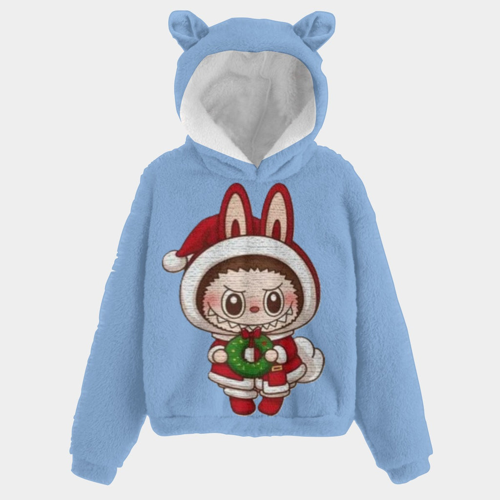 KSC's Labubu Christmas Unisex Kid’s Borg Fleece Sweatshirt With Ear