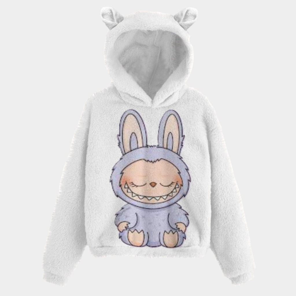 KSC's Fleece Sweatshirt LABUBU Print Kid’s Borg Fleece Sweatshirt With Ears