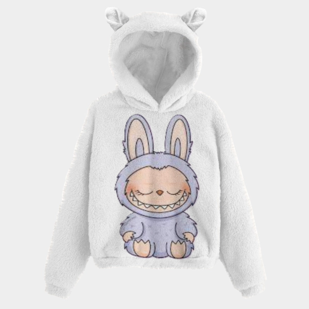 KSC's Fleece Sweatshirt LABUBU Print Kid’s Borg Fleece Sweatshirt With Ears