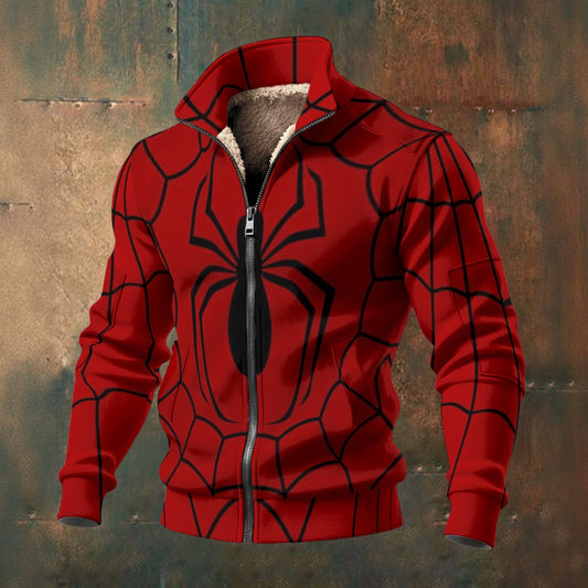 Exclusive Spiderman Designs Men's Thick Knit Frost Fleece Jacket