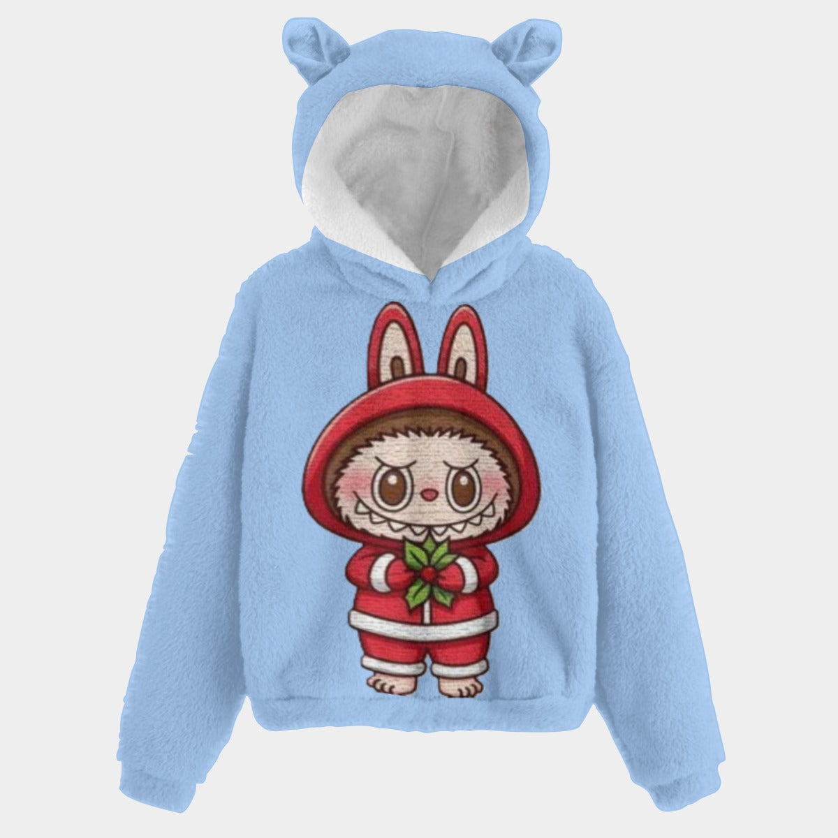 KSC's Christmas Labubu Unisex Kid’s Borg Fleece Sweatshirt With Ear