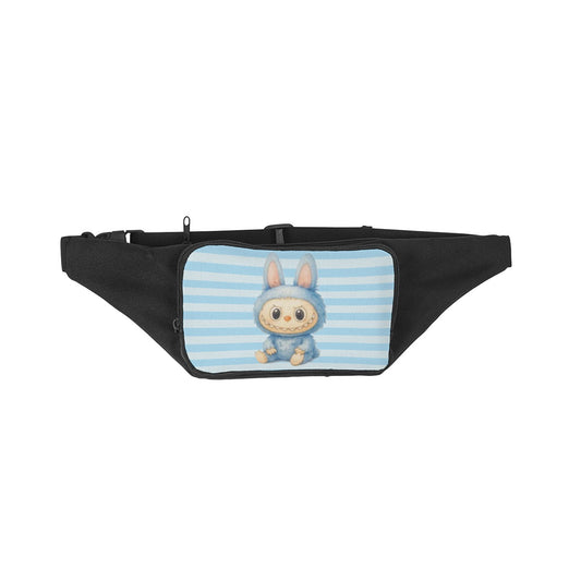 💙 The Cute & Trending Labubu Blue Stripe Blue Labubu All Ages Welcome Cross Body Bags/Fanny Bags -Waist Packs💙Labubu Blue Stripe Fanny – Cute, Cool & Made for All Ages