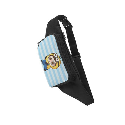 💙 Labubu Minions Blue Stripe Fanny – Mischief-Ready Style for All Ages -Minion Labubu Blue Stripe Fanny Bag/Crossbody Bag - Fanny Packs for all ages! Waist Packs