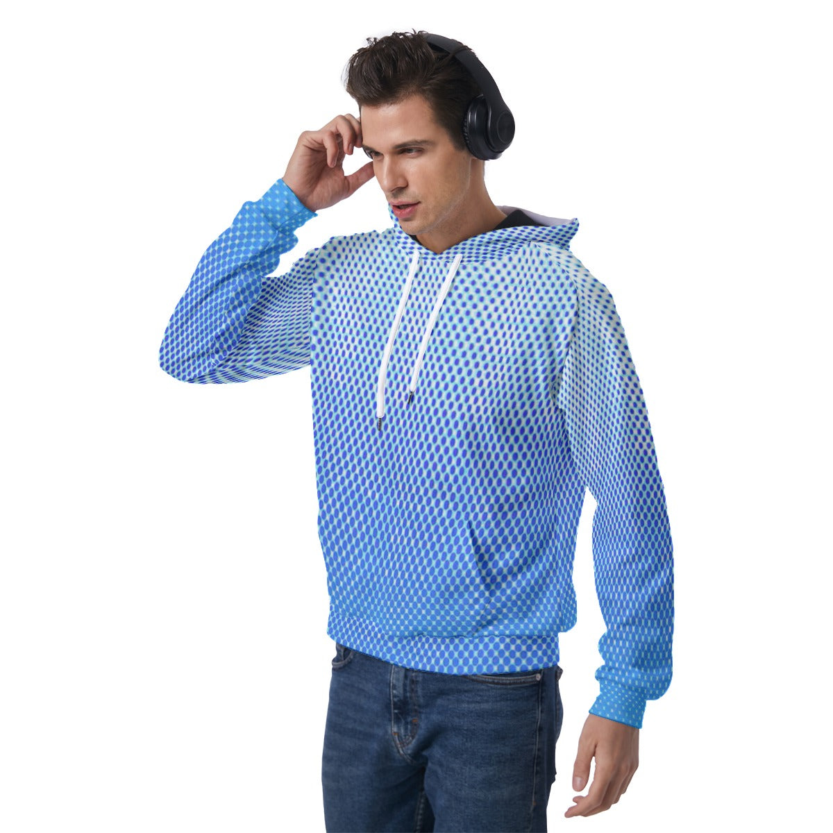 KSC's Exclusive Men's Blue Dot Raglan Pullover Hoodie