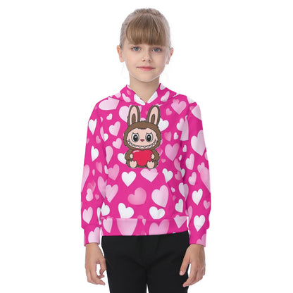 KSC's Heart Labubu Kid's Heavy Fleece Hoodie