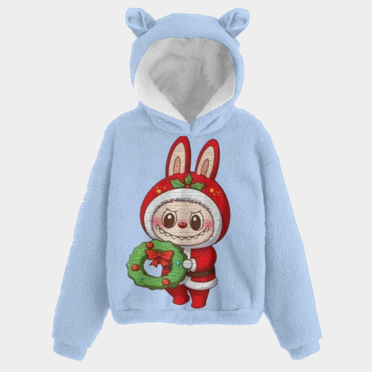 KSC's Exclusive Christmas Labubu Kid’s Borg Fleece Sweatshirt With Ears