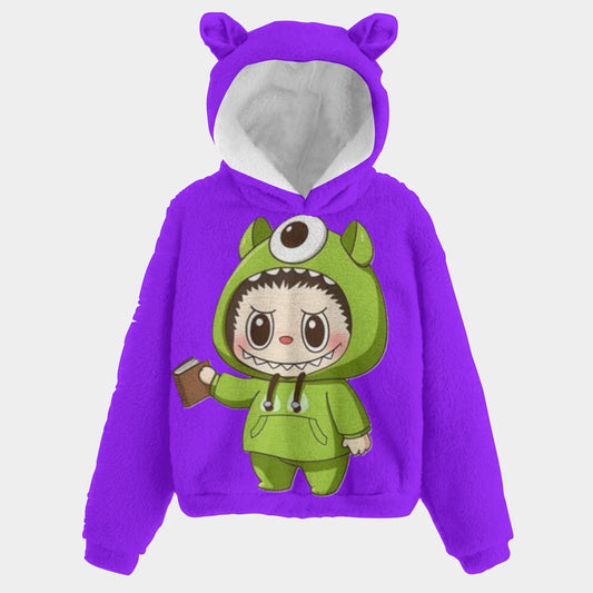 KSC's Limited Edition Labubu Monster Inc. Kid’s Borg Fleece Hoodie With Ear